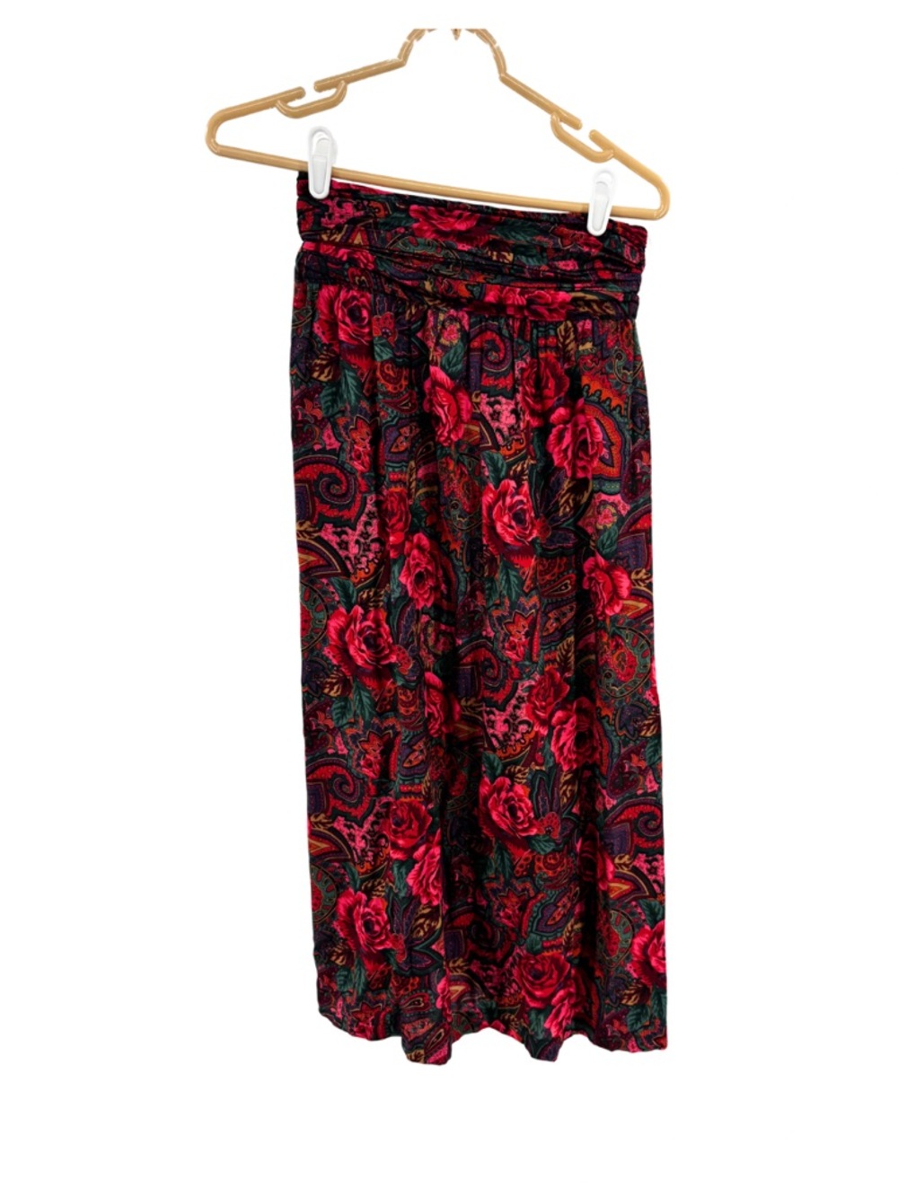 Tracy Evans Floral Paisley Midi Skirt rose vintage M casual lightweight romantic